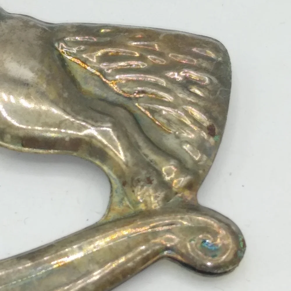 Rocking Horse Silver tone Christmas Tree Ornament Victorian Style Vintage - Picture 4 of 11